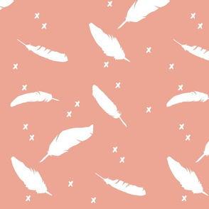 feather free fall //coral