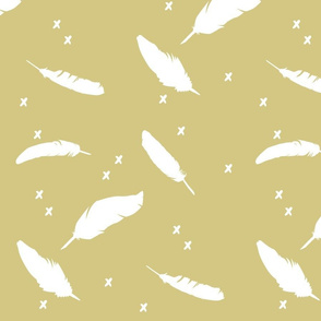 feather free fall //mustard - gold