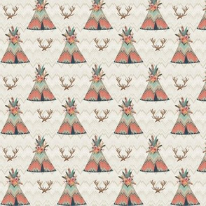 Small Scale Teepees in Ikat Chevron
