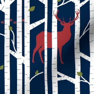 Into the woods - deer // winter edition on navy