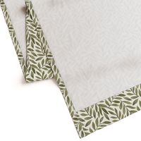 Green Leaves on Ivory