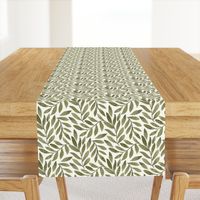 Green Leaves on Ivory
