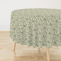 Green Leaves on Ivory