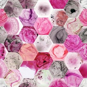 Marbled Hexies - pinks