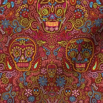 Sugar Skulls Deep Red