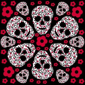 Red flowers & skulls