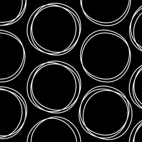 doodle circles reversed » black + white no.2
