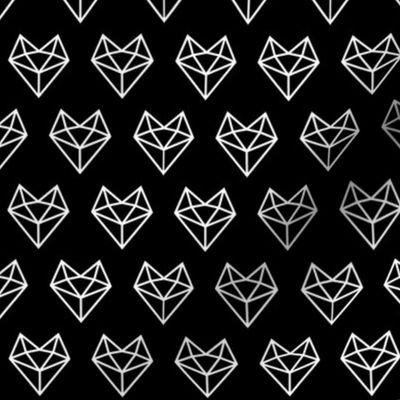 facet fox head reversed » black + white no.3