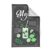 Mojito cocktail tea towel