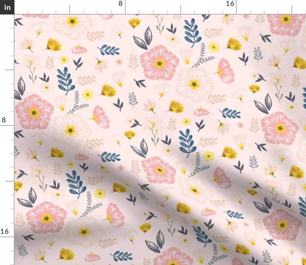 Monarch Gold Floral in Pink