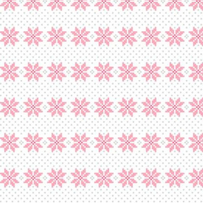 knitted pink no.5 poinsettias