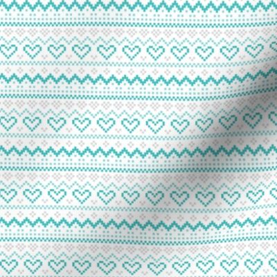 knitted teal no.1 fair isle