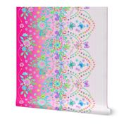 Whimsical Butterfly Border Print with Rainbow Dots Large Version