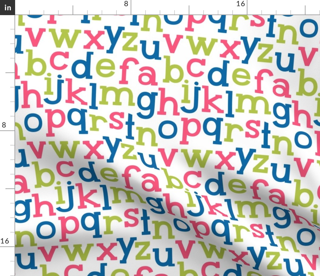 little one :: alphabet - hot pink, royal blue and lime ABC's
