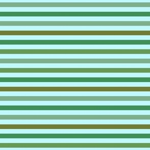 Greens on aqua, a blue sky St Pat's Day stripe by Su_G_©SuSchaefer