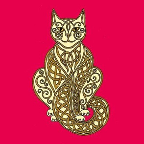 Celtic Cat 7 Cream Gold Red