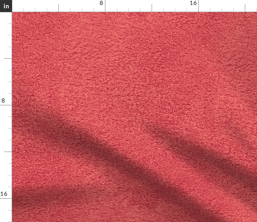 faux terry cloth towel in red