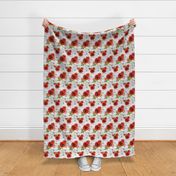 Deer In Love Christmas Florals with Stripes 6"