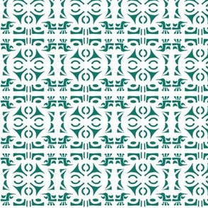 TRIBAL HORNS Forest Green and White