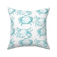 Shimmying Watercolor Crabs in Sea Green