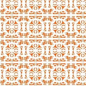 TRIBAL HORNS  Orange on White