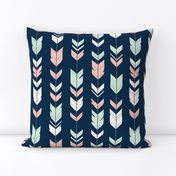 arrow Feathers- navy/coral/grey-ch