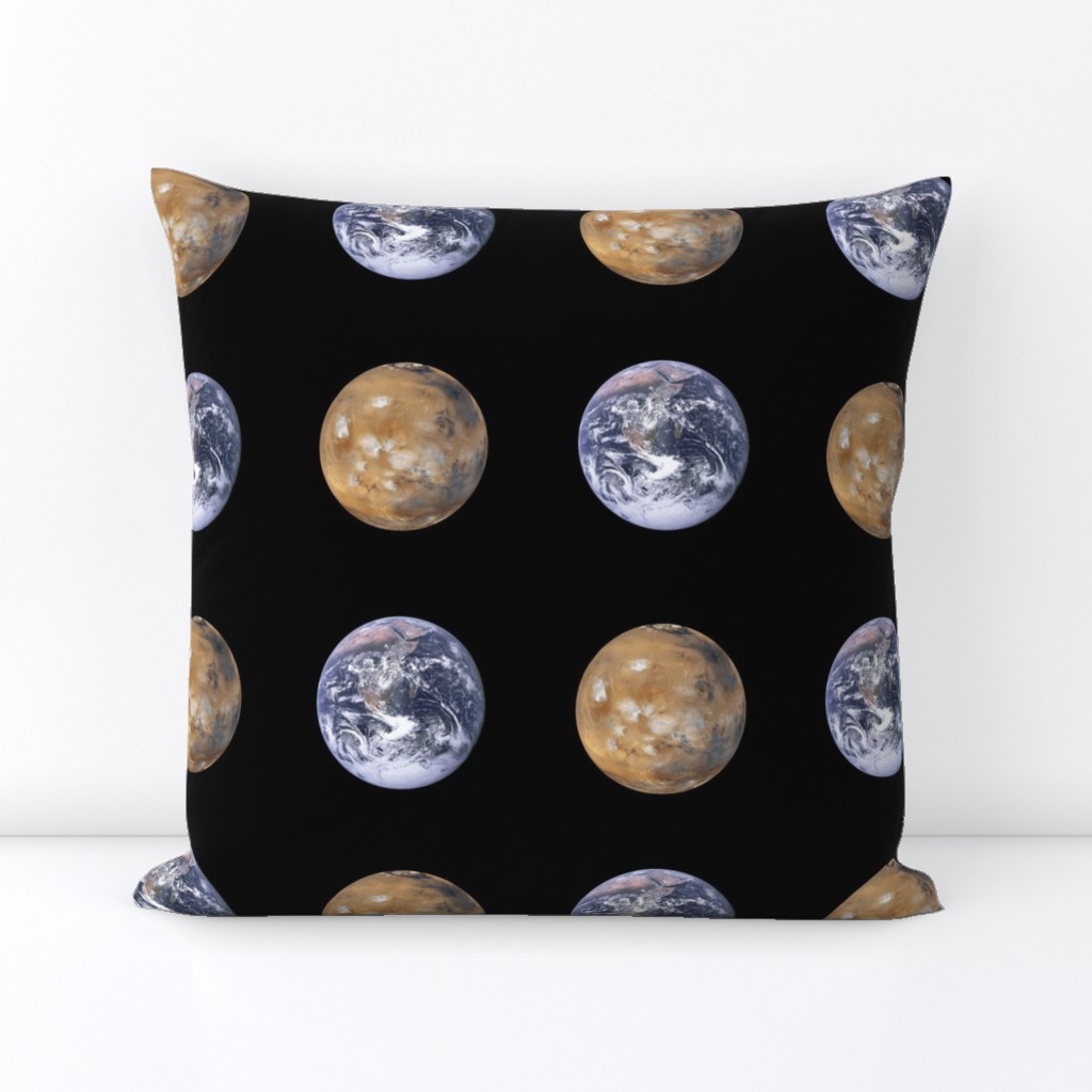 large (3.5") Earth and Mars polkadot