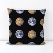 large (3.5") Earth and Mars polkadot