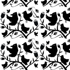 Crow Cutouts in a Black and White Pattern