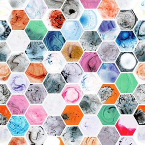 Various Marbled Hexagons