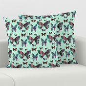 Anthro Inspired Butterfly Pattern on Mint Green