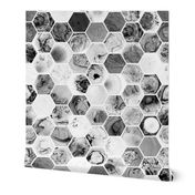 Marbled Hexagons - Black & White Version #1