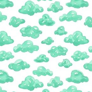 Watercolor Teal Clouds