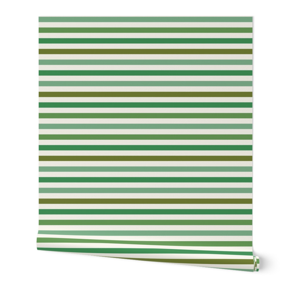 Plant-lovers' stripes (greens on off-white) by Su_G_©SuSchaefer