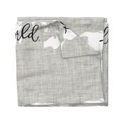 Welcome To The World Baby Blanket // Linen Background Pantone 169-1