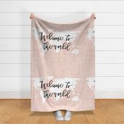 Welcome To The World Baby Blanket // Pale Pink Linen