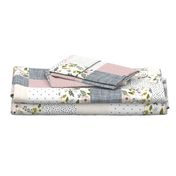 Charcoal and Blush Sprigs and Blooms Wholecloth