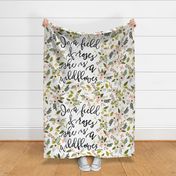 Blush Sprigs and Blooms In A Field of Roses She is a Wildflower Baby Blanket