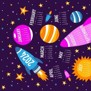 Blast Off to 2024 Tea Towel Calendar