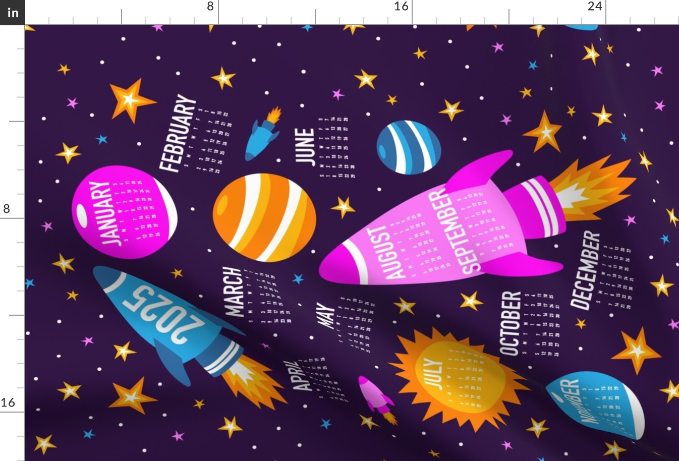 Blast Off to 2024 Tea Towel Calendar