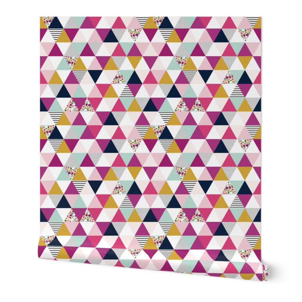 Smaller Floral Triangle Wholecloth