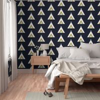 Tribal Teepees / Navy Mint Gray Mustard