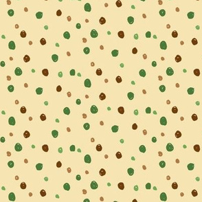 Polka Dots // cream and green