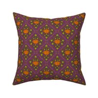 Pumpkin Damask - Purple with lines