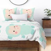 monkey mint front mod baby » plush + pillows // one yard