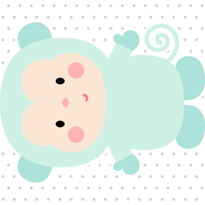 monkey mint front mod baby » plush + pillows // one yard