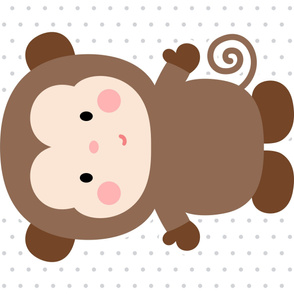monkey brown front mod baby » plush + pillows // one yard