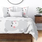 bear grey front mod baby » plush + pillows // one yard