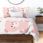 bear coral front mod baby » plush + pillows // one yard