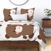 bear brown front mod baby » plush + pillows // one yard